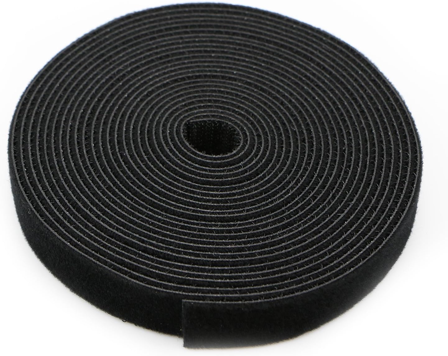 Reusable Fastening Tape Cable Ties 3/4 Inch Double Side Hook Roll (5 Yard, Black)