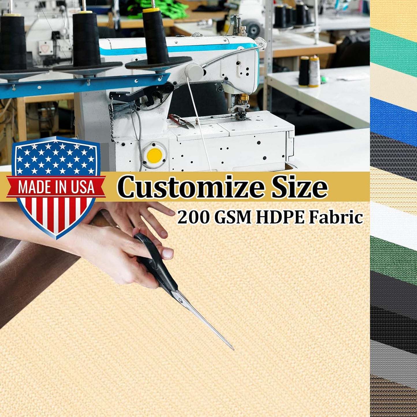 Shade&Beyond Customized Size 90% Sun Shade Cloth with Grommets, 14' X 16' Pergola Shade Cover Canopy, Mesh Tarp Sun Screens for Patio, Outdoor, Garden, Backyard GN01, Wheat