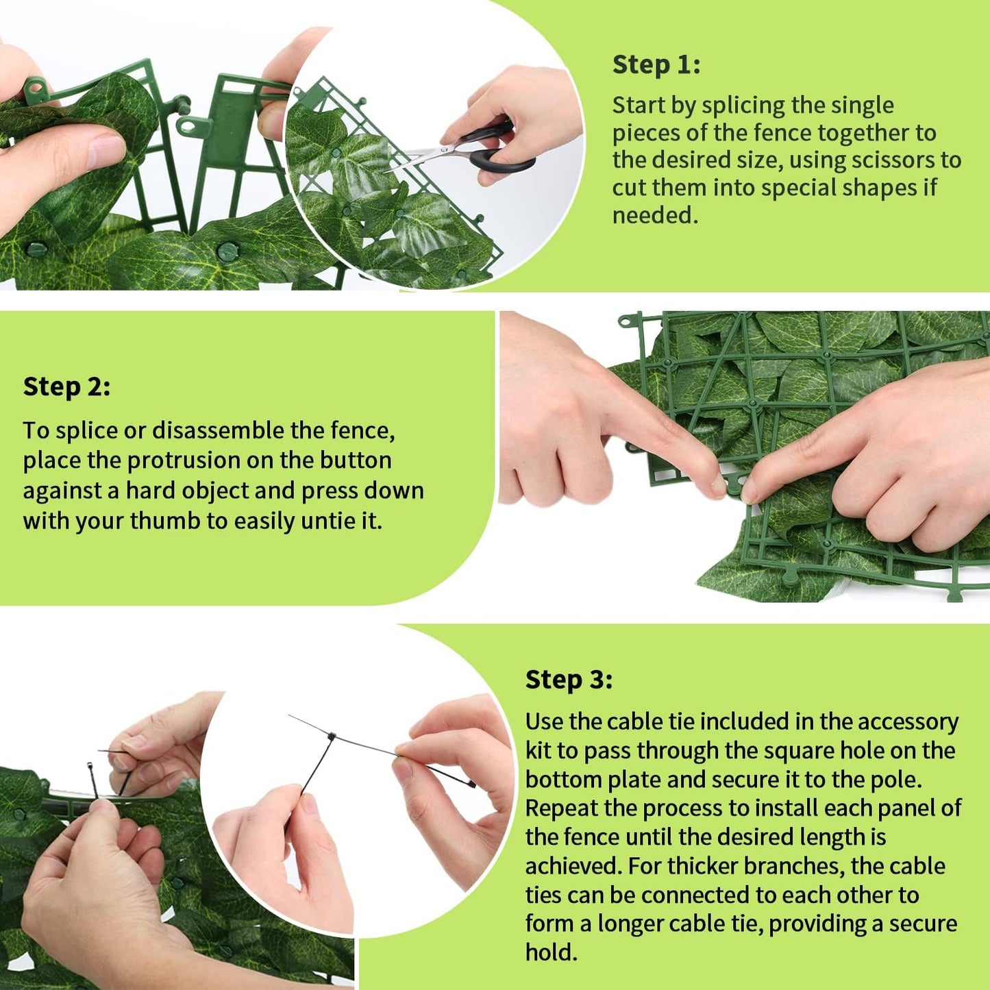 Artificial Ivy Privacy Fence Screen, 39.4x354.3 inch Artificial Faux Ivy Hedge, Expandable Faux Privacy Fence with 80 pcs Zip Ties, Decoration for Outdoor Garden, Color Printing Sweet Potato Leaves