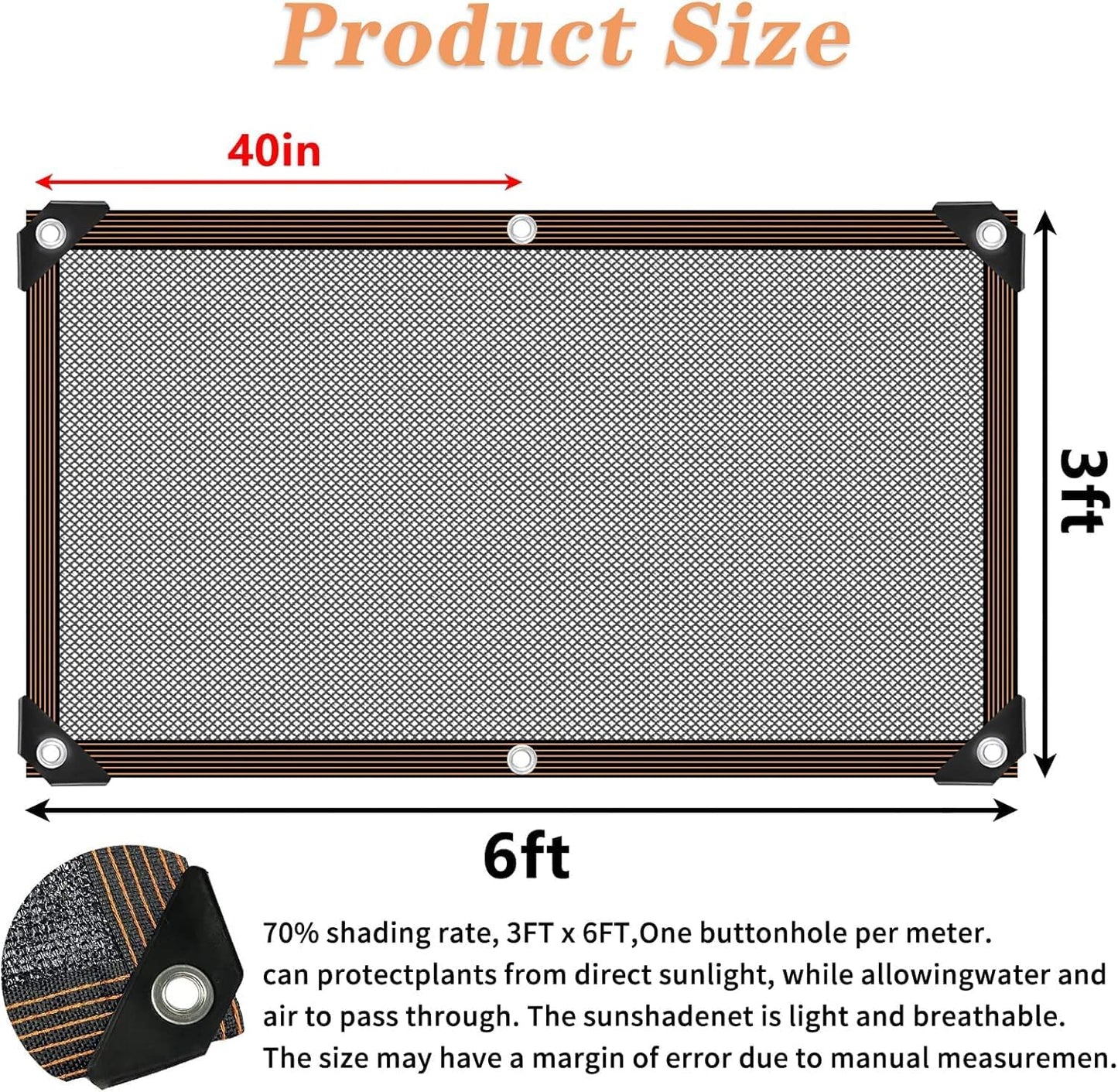 Shade Cloth -for Garden Plants,60-70% Sunblock Shade Neting -for Outdoor Garden Bed Neting Mesh Pergola Patio Lawn Sun Cloth - for Dog Kennel Cover Chicken Coop