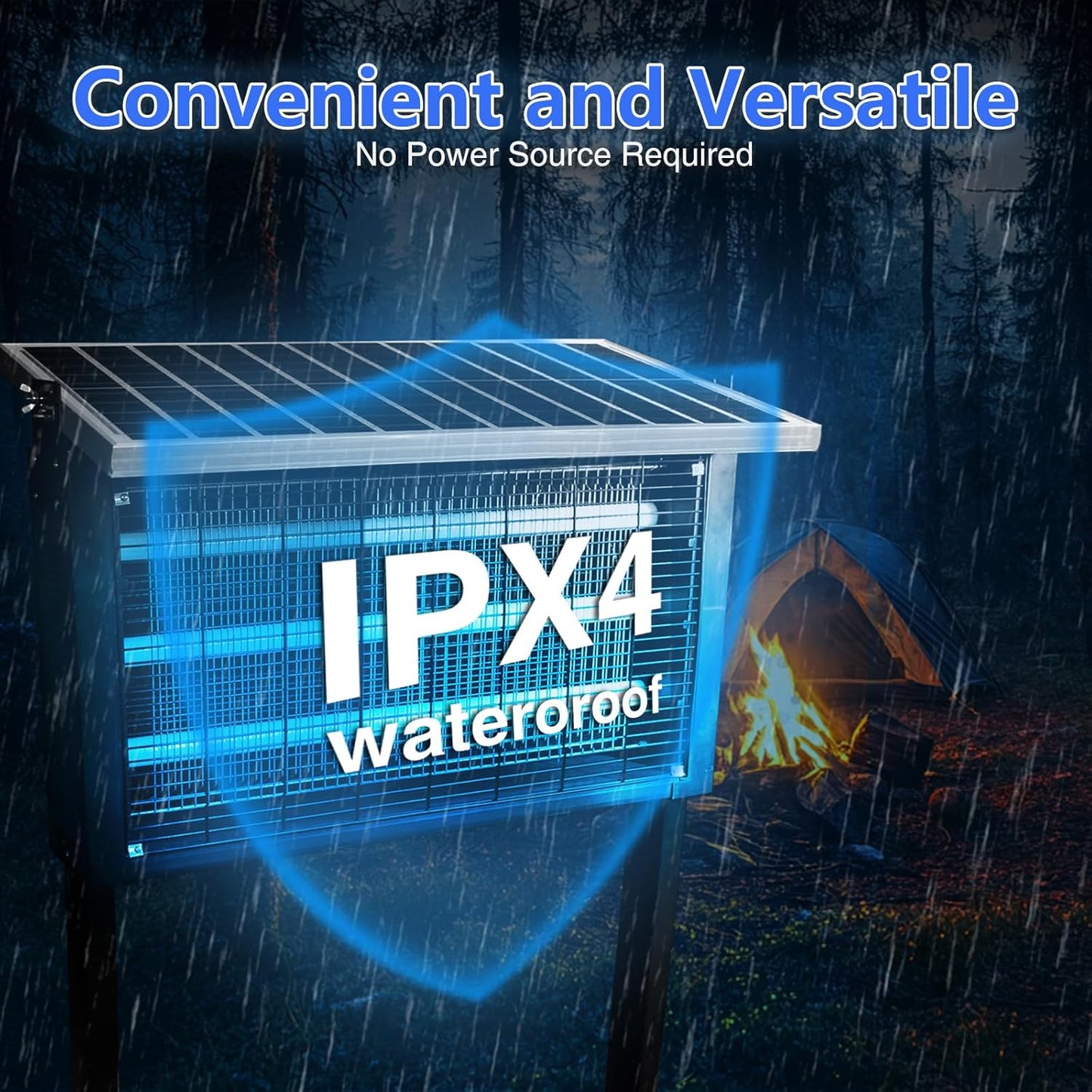 Super Large Solar Bug Zapper Outdoor for 8000 sq.ft, Portable Mosquito Zapper with High Powered, Rechargeable Electric Fly Zapper for Patio Garden Backyard RV Camping Pond Pest Control