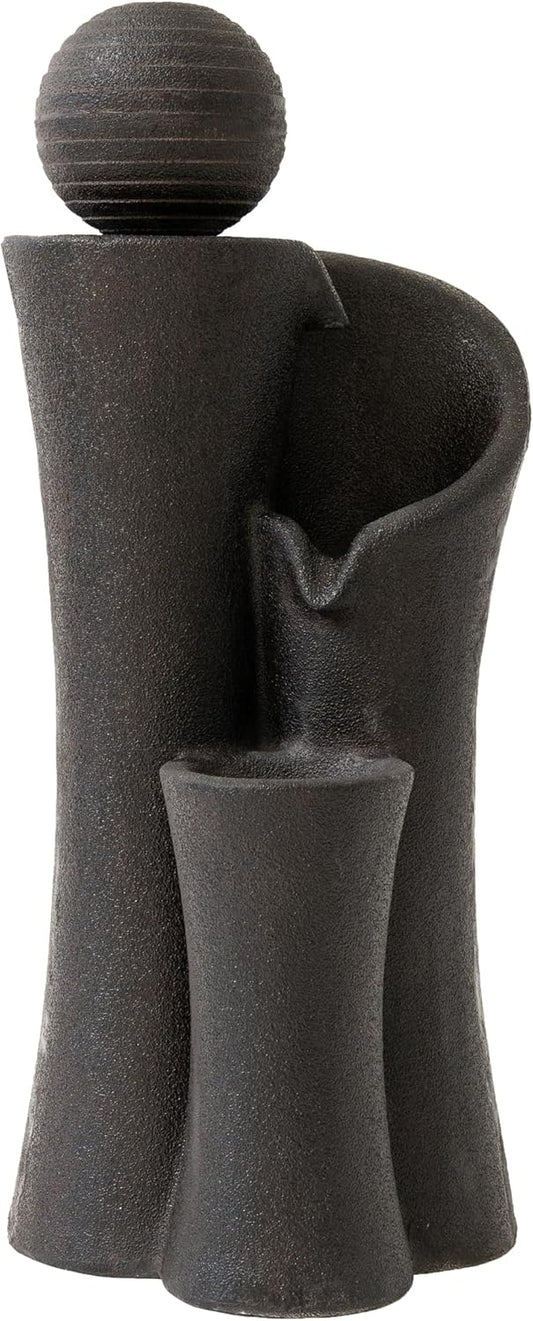 Xbrand 41" Modern Sphere Curve Cascading Fountain, Resin