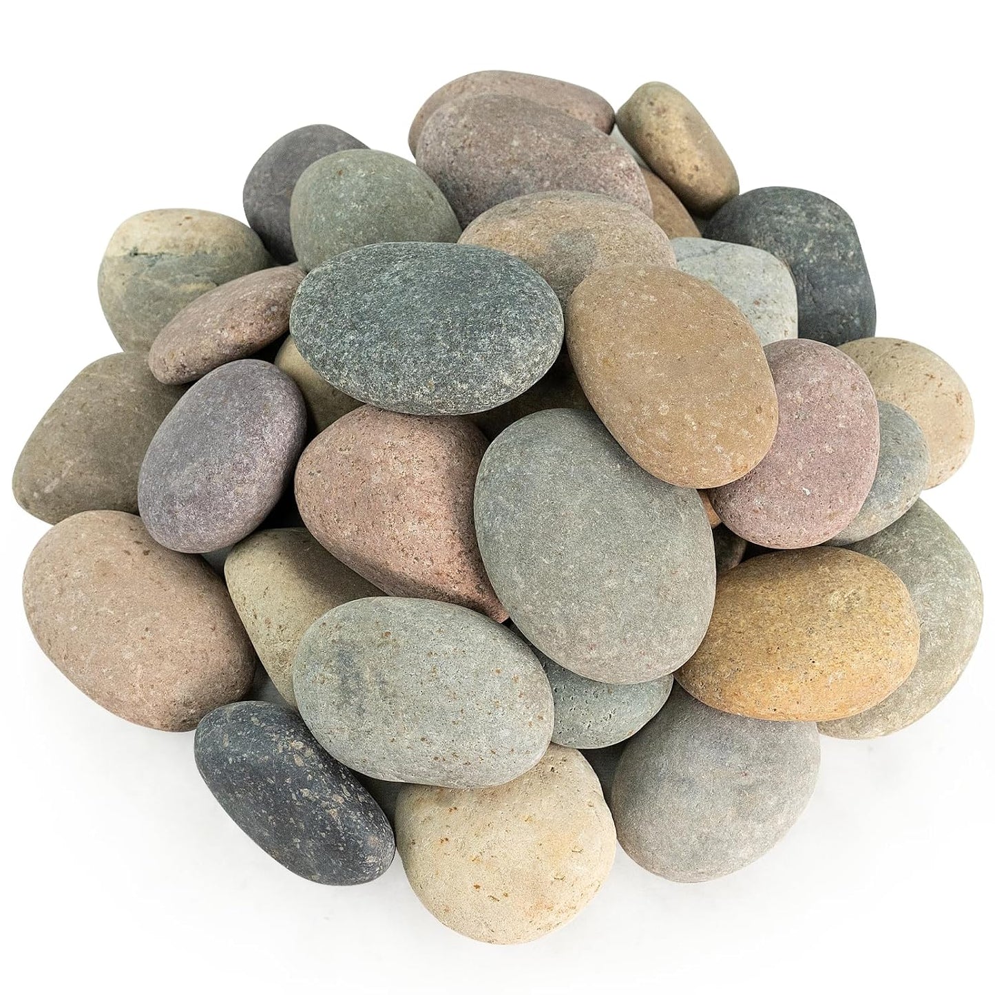 Large River Rocks for Landscaping, 40lbs Aquarium Rocks, 3-4 Inch Colorful Pebbles for Indoor Plants, Natural Stones for Garden Paving Plant Rocks Crafting Walkways