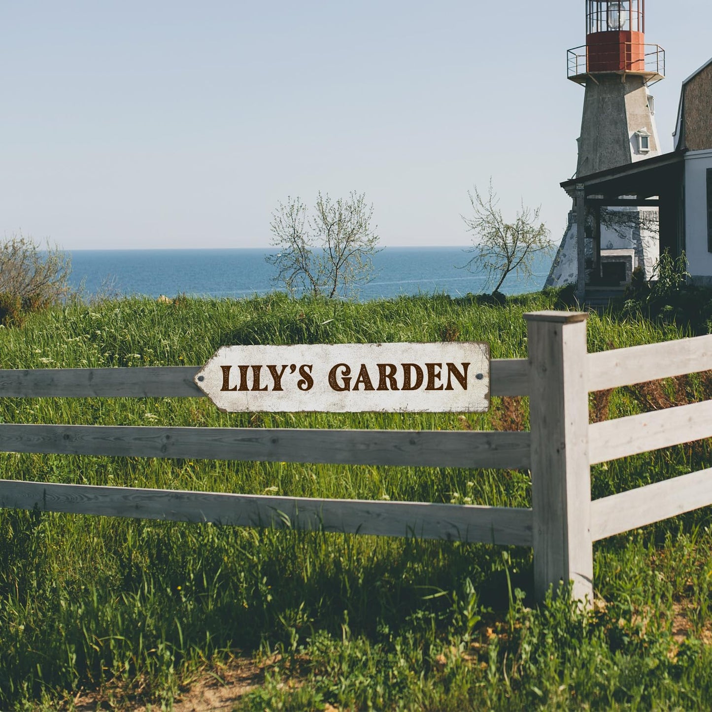 Rustic Custom Sign, Personalized Left Directional Metal Composite Street Sign for Indoor and Outdoor Use 4x18 Inches, ACM Made in The USA