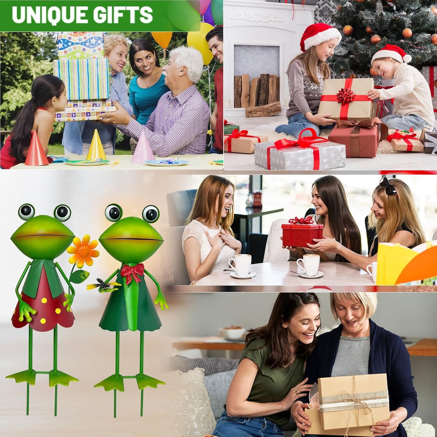 HONGLAND 3D Frog Metal Yard Art - Garden Decor for Outside - Handcrafted Frog Figurine for Lawn Patio Pathway Yard Holiday Garden Stake (with Dragonfly)