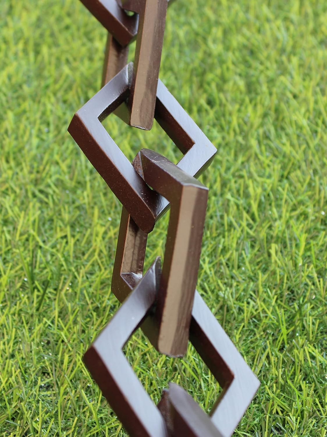 KAM Home Diamond Links Rain Chain with Installation Kit (Brown, 8.5)