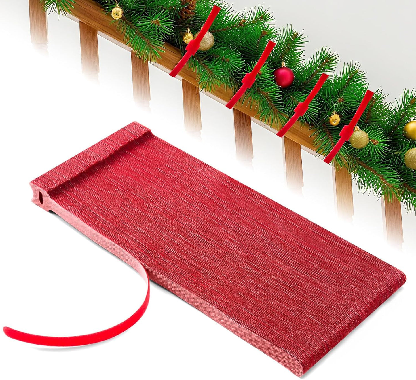 100 Pcs Christmas Garland Ties 12Inch Adjustable Holiday Garland Twist Ties for Holiday Halloween Tree Wreath Party Yard Wall Doorway Reusable Nylon Garden Cable Straps Decoration(Red)