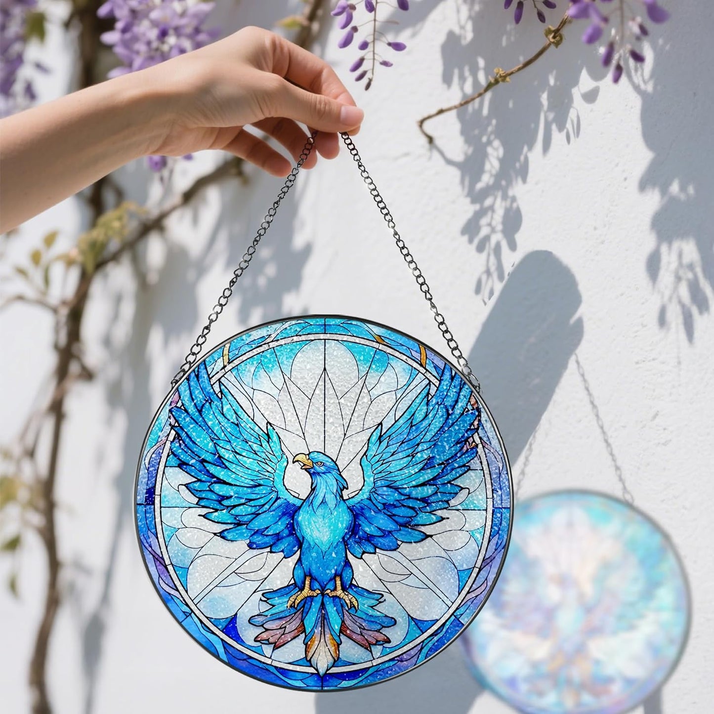 Stained Glass Window Hanging, Stained Glass Suncatcher, Phoenix Sun Catcher, Window Decor, Phoenix Gift, Gifts for Mothers Day, Christmas or Birthday Gift, Gifts for Lover Couple Colleague Friends