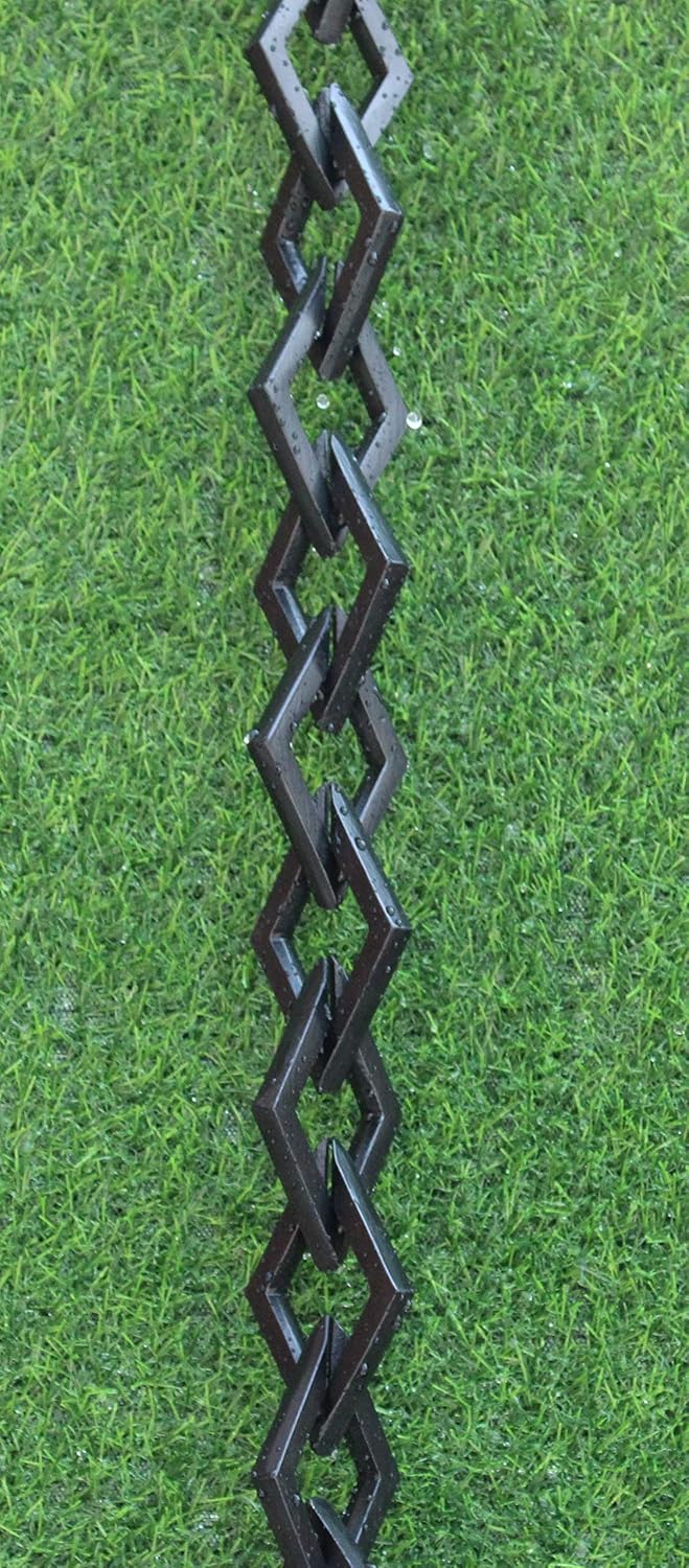 KAM Home Diamond Links Rain Chain with Installation Kit (Black, 13)