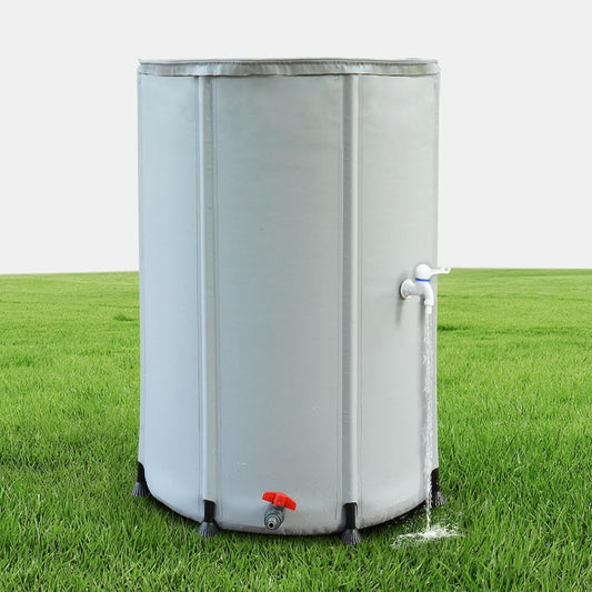 lukar 100 Gallon Collapsible Rain Water Collection Barrel, Foldable Rain Barrel to Collect Rainwater, Portable Rainwater Collection System with Filter, Spigot, Overflow, Teflon Tape, Fixed Ring