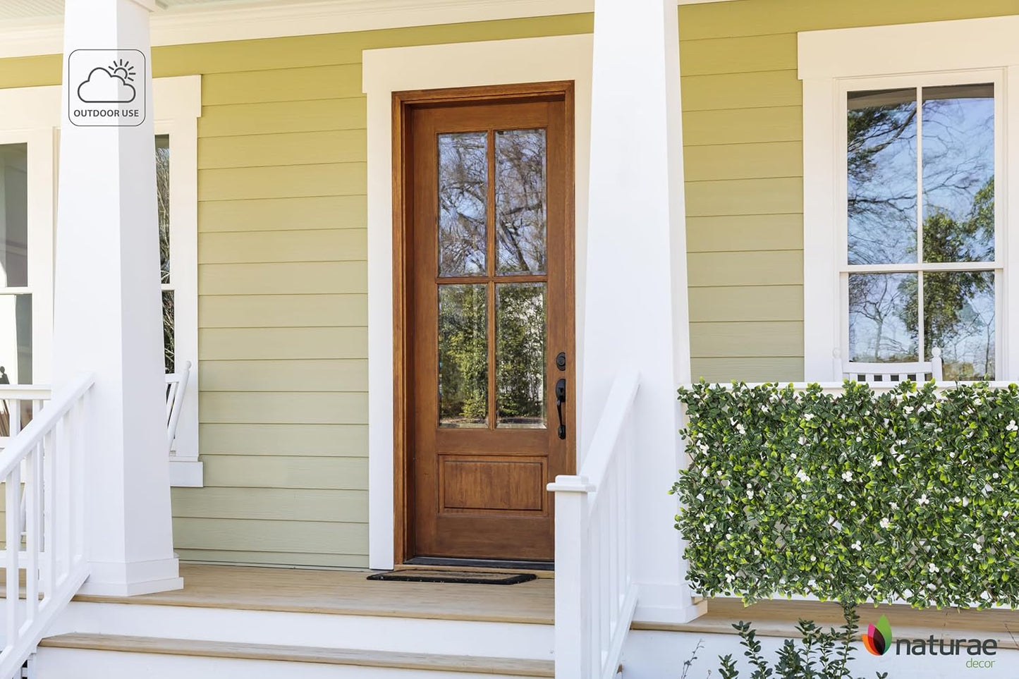 Naturae Decor Expandable Willow Trellis - Outdoor Privacy Screen - Sturdy and Flexible - Realistic Look - 36 in x 72 in - Rose Leaves