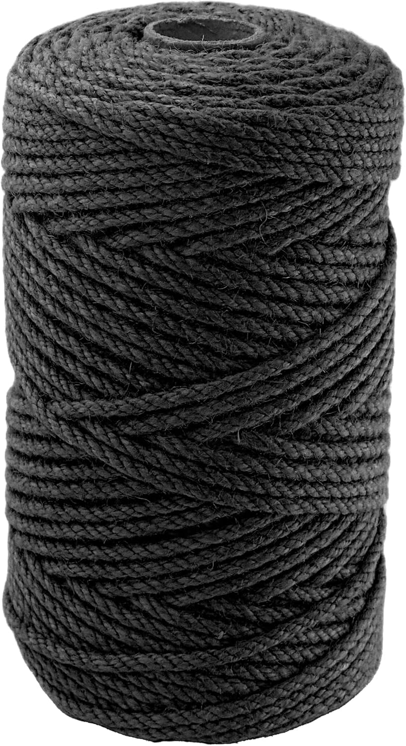 4mm x 200 Feet Black Jute Rope, Twine for Gardening Tomato Climbing Plant Tie Floristry Crafts Gift Wrapping Packing Decor