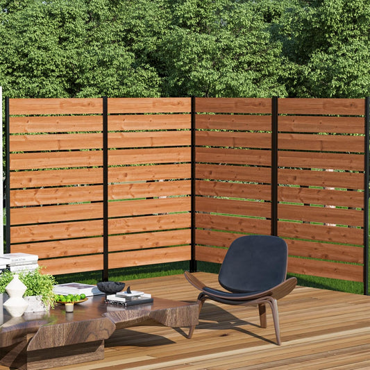 Modern Shade 5' x 3' Wood Privacy Fence Screen (4 Panel) Natural Cedar Wood, Outdoor Privacy Fence Panel for Deck Balcony, Conceals Trash Cans Air Conditioner, Ultimate Fence Privacy Screen