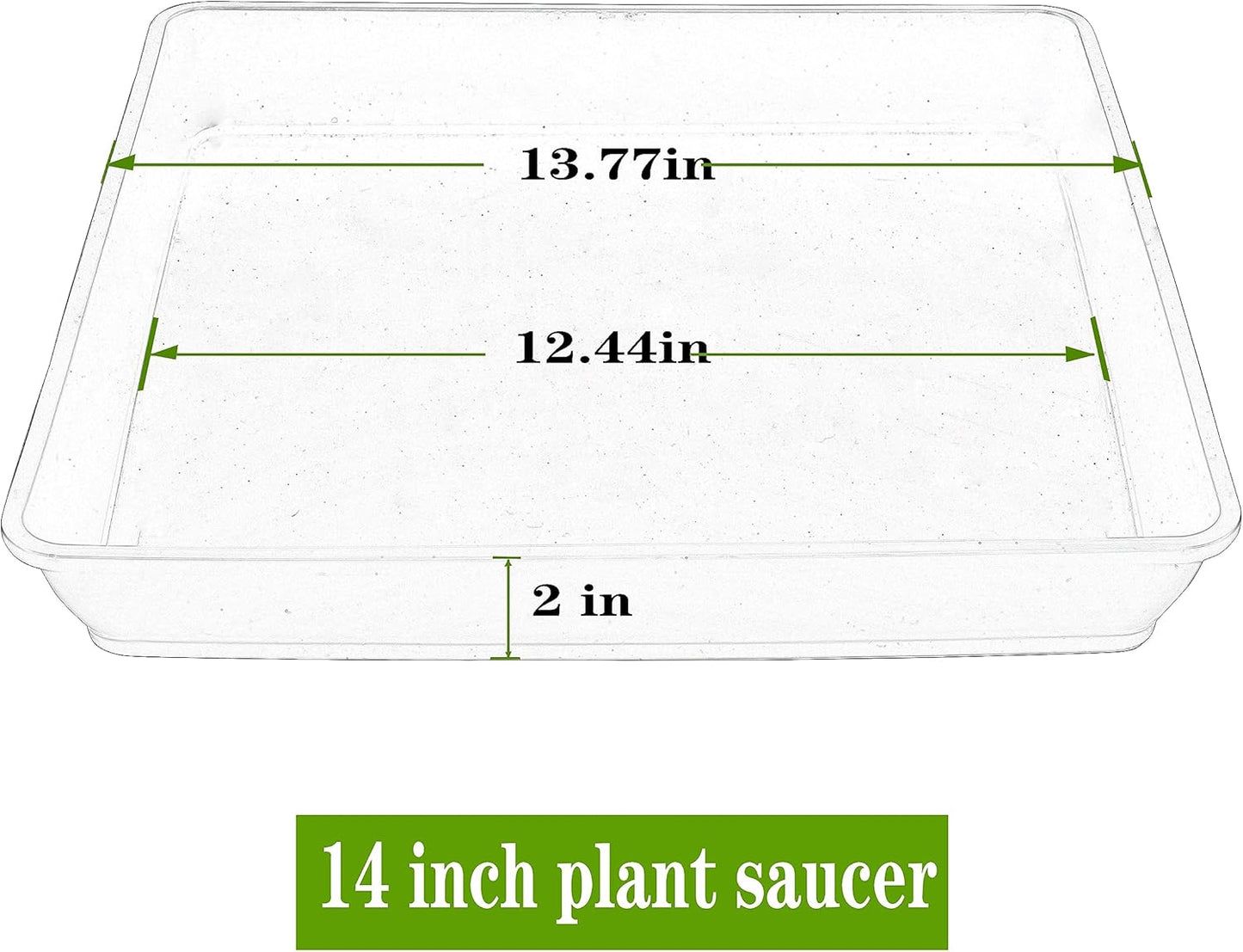 5 Pack Square Plant Saucer 14 Inch, Durable Plastic Plant Trays Plant Pot Saucers, Square Planters for Indoors and Outdoors Plants，Large Plant Saucers for Pots.