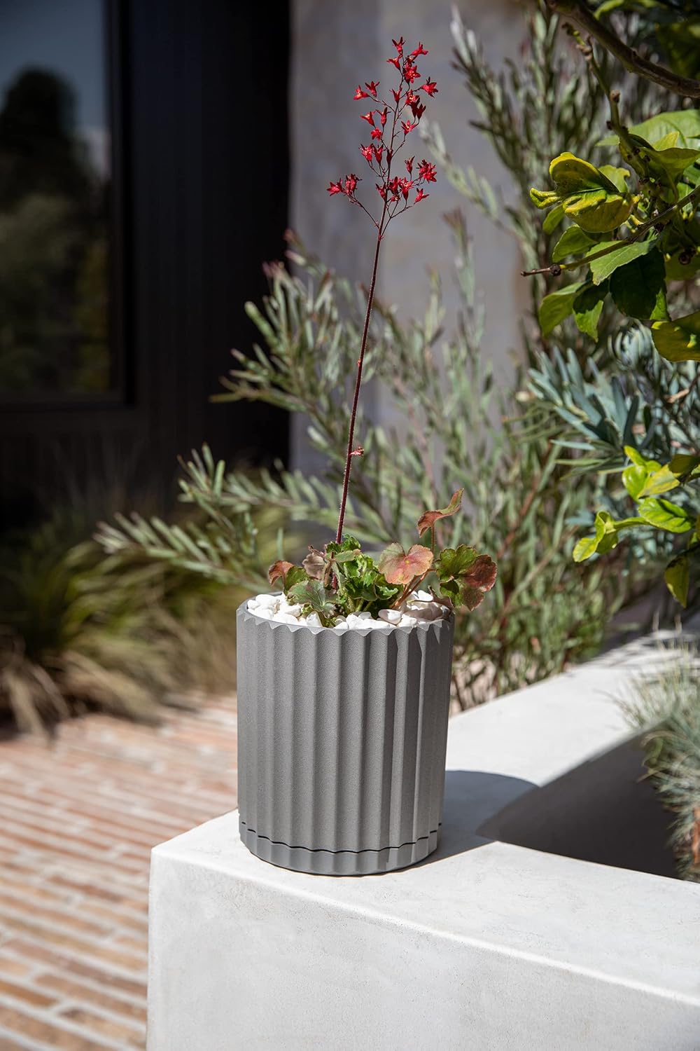 Veradek Demi Series Demi 6" Planter w/Tray, Grey