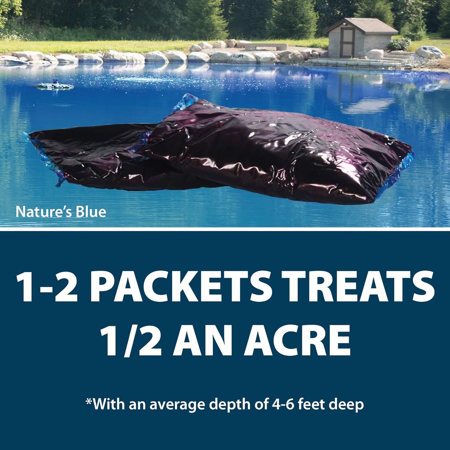 Airmax Pond Dye Packets Black DyeMond Colorant for Large Pond & Lake, Beneficial UV Blocking Color Concentrate, Maintain Clean & Clear Water, Fish, Bird & Animal Safe, 2 Soluble Packets
