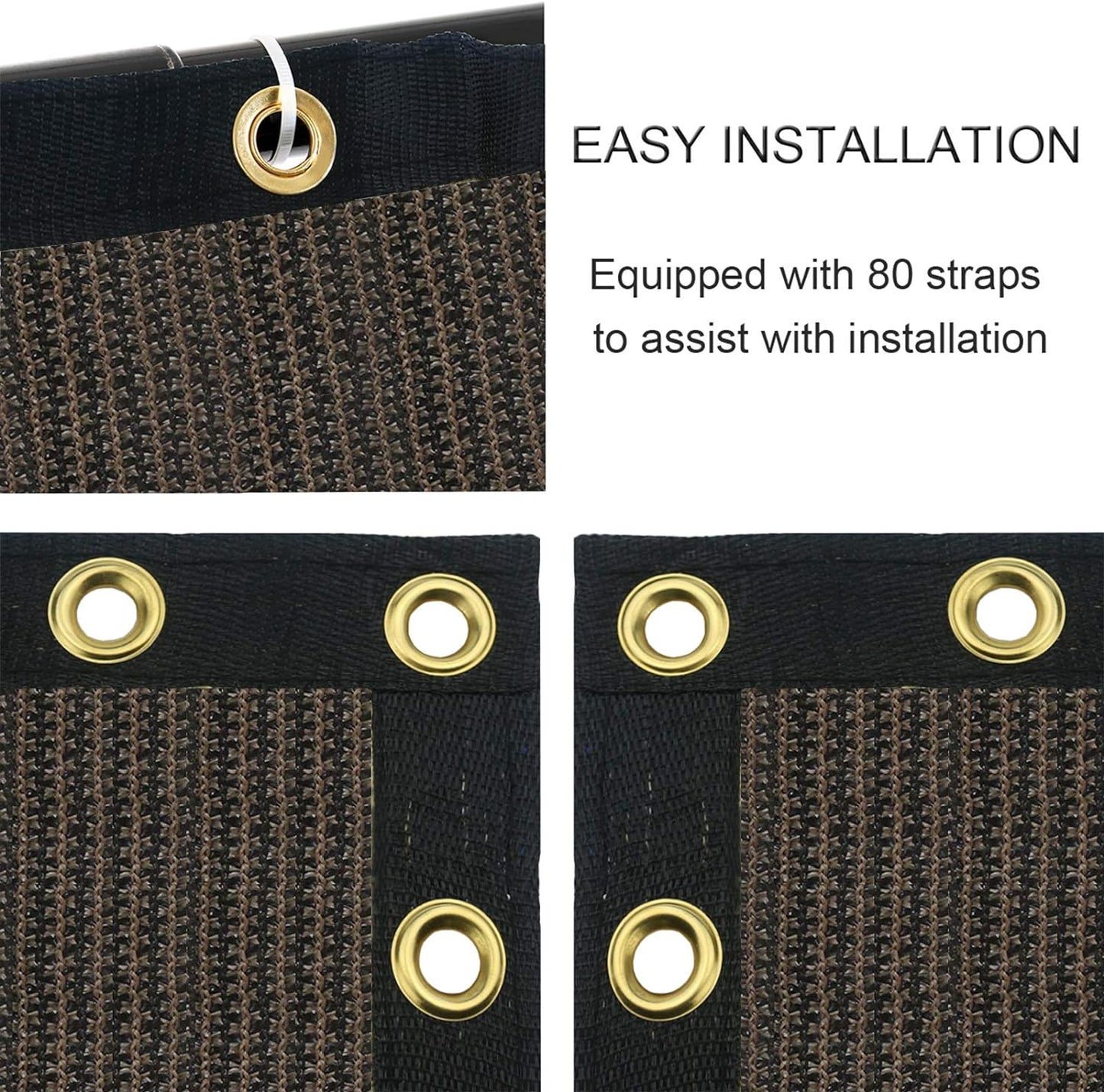 Sunnyglade 6 feet x 100 feet Privacy Screen Fence Heavy Duty Fencing Mesh Shade Net Cover for Wall Garden Yard Backyard (6 ft X 100 ft, Brown)