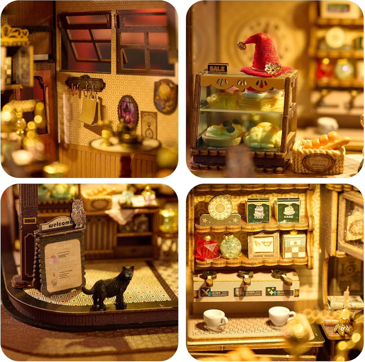 BenBen Miniature House Kit, DIY Miniature Coffee Shop, Furniture, Mini House Building Kit for Stress Relief & Home Décor, 3D Doll House Craft Projects for Adults, Teens