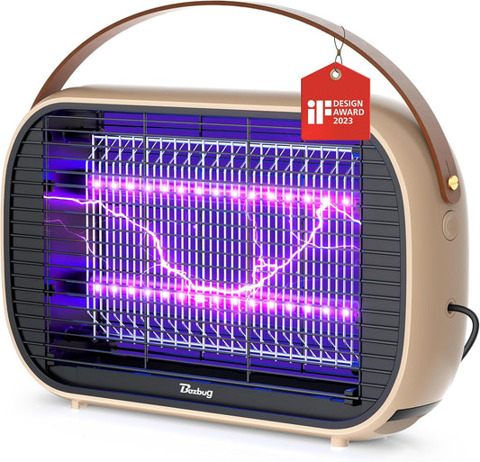 Buzbug LED Bug Zapper Indoor, 10 Years Lifespan Lamp Sustainable Less Power, Durable High-Voltage Electric Mosquito Zapper, Fly Trap Mosquito Trap, Fly Killer-MA015B (Khaki)