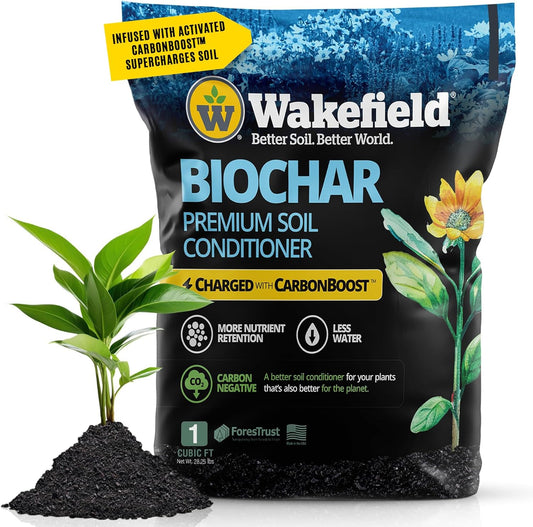Wakefield Premium Indoor Potting Soil - Professional Biochar & Probiotics with CarbonBoost Technology - Ultimate Organic Potting Mix for Indoor & Outdoor Plants, Succulents & House Plants -1Cuft