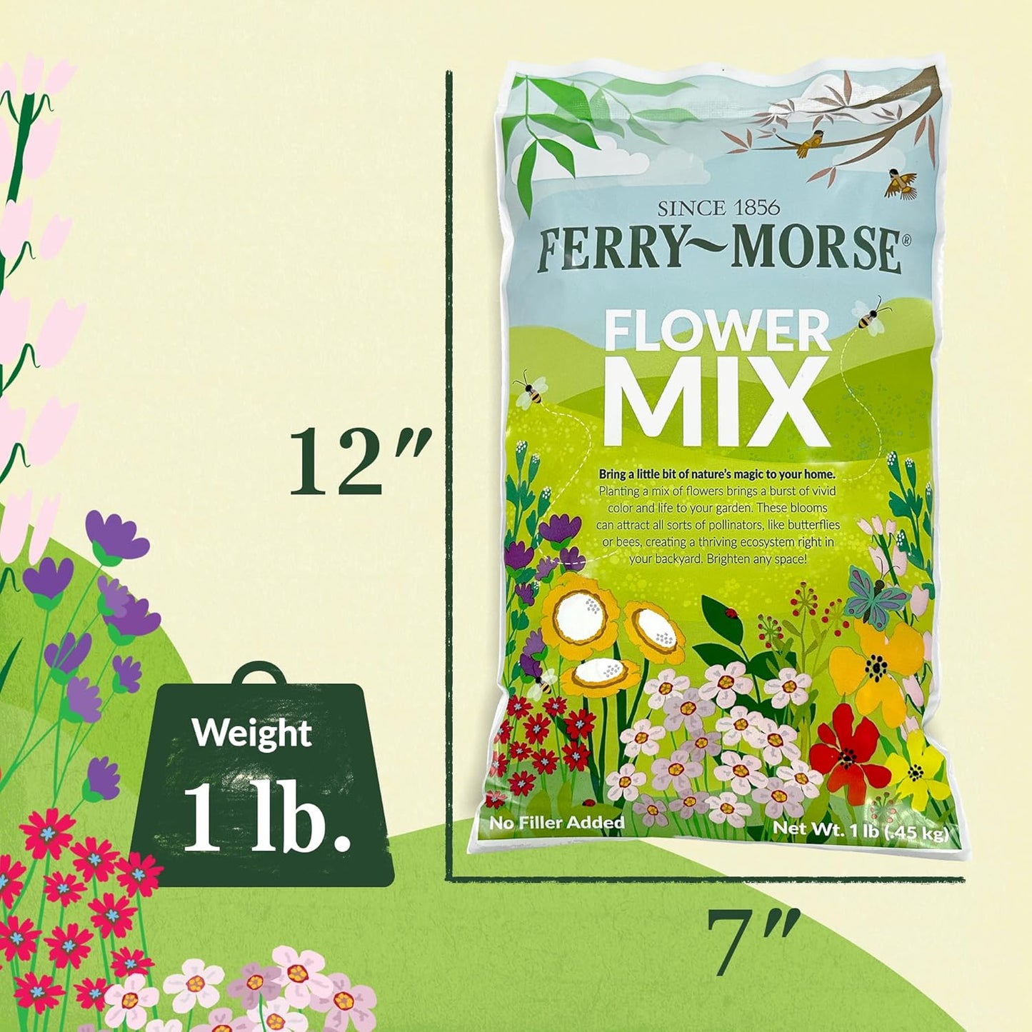Ferry-Morse Flowering Grass Alternative Mix Bulk Wildflower Seeds, 1lb