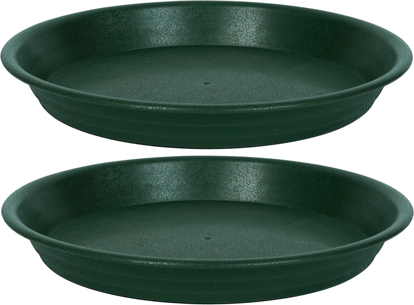 2 Pack Plant Saucer Drip Tray 11 12 inch, Pot Base for Plants Indoor, Plastic Flower Planter Saucers and Drip Trays for Outdoors, Heavy Durable Plant Plate Water Catcher (12", Dark Green)