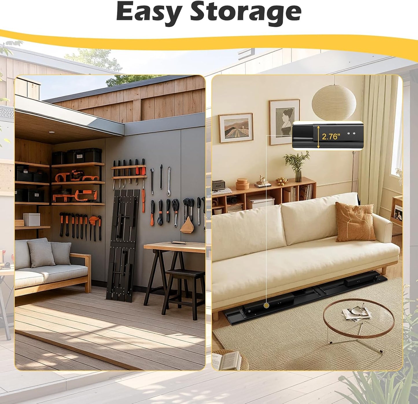 TECSPACE 4-Person Instant Folding Bench, 330 LBS Capacity Lightweight Aluminum Foldable Bench, No Assembly Required, Sets Up in 3 Seconds