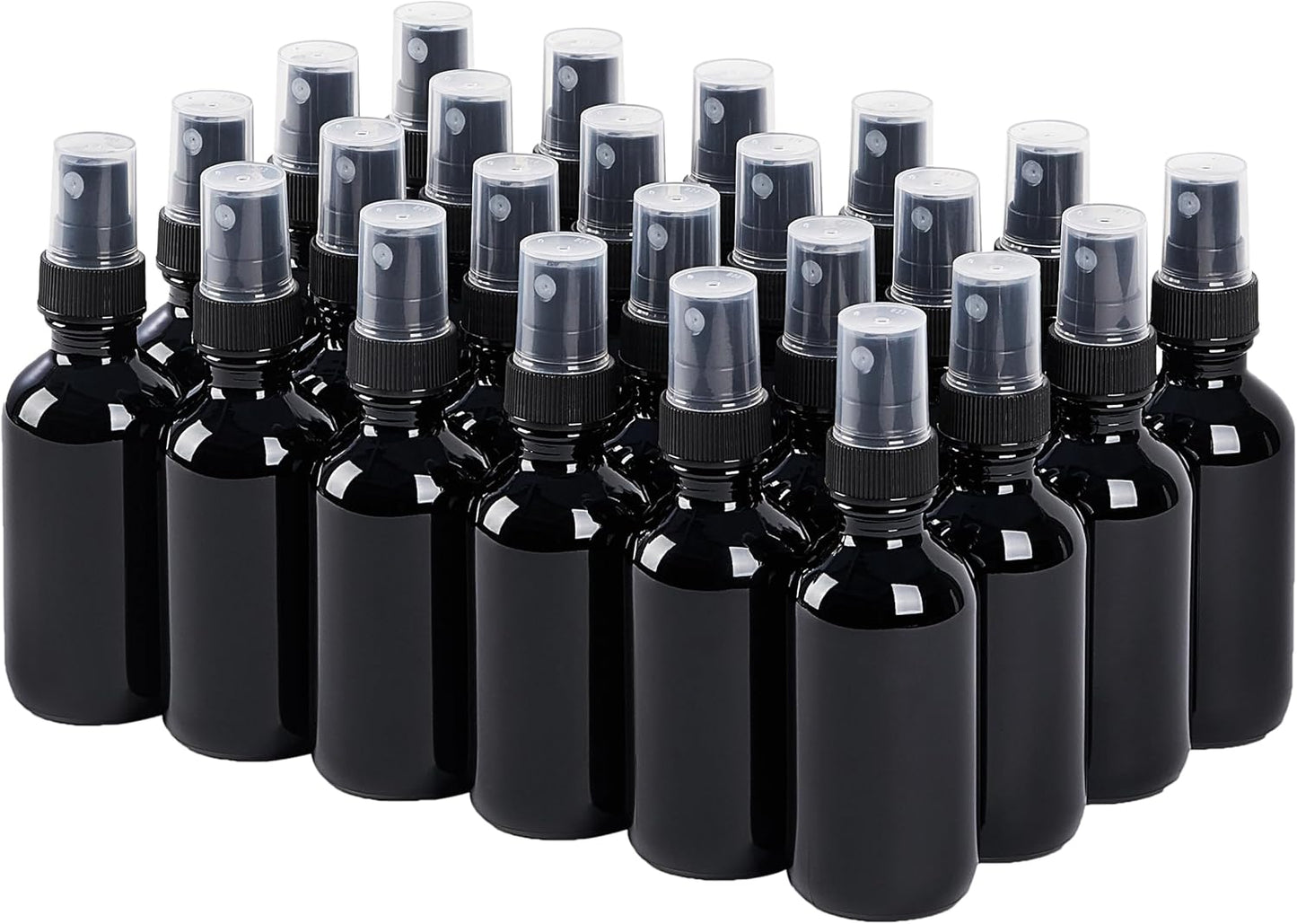 Glass Spray Bottles (2oz-24pcs, Black)