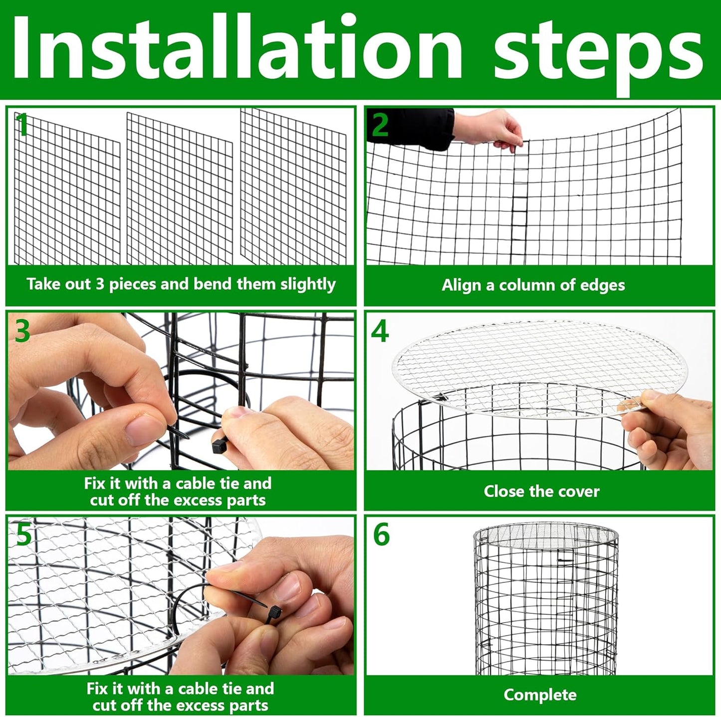 Adnee 8 Pack Wire Plant Protector with Cover-20" x 11" Detachable Metal Plant Protectors Mesh-Garden Plant Protectors for Flower Vegetable to Keep Animals Out