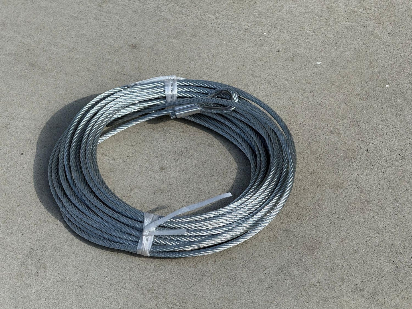 Sandbaggy 3/16" x 50 ft Galvanized Braided Steel Cable w/Looped End (7x19 Wire Rope) (25, Silver, 3/16" x 50 ft)