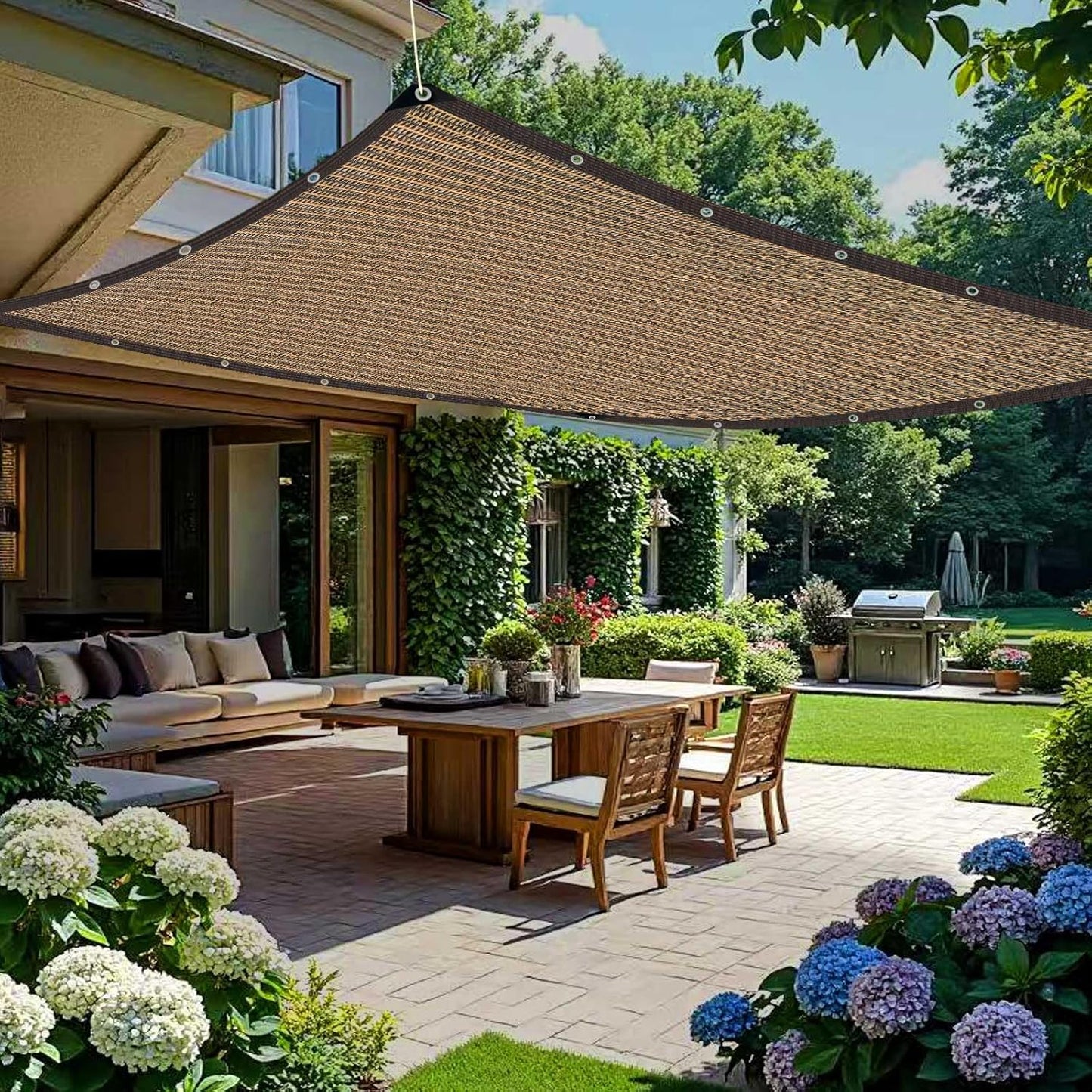 Shade Cloth for Garden,80% Mesh Tarp with Grommets Shade Cloth for Greenhouse,Patio,Vegetables,Plants Cover and Chicken Coops,Coffee Shade Net for Outdoor Garden