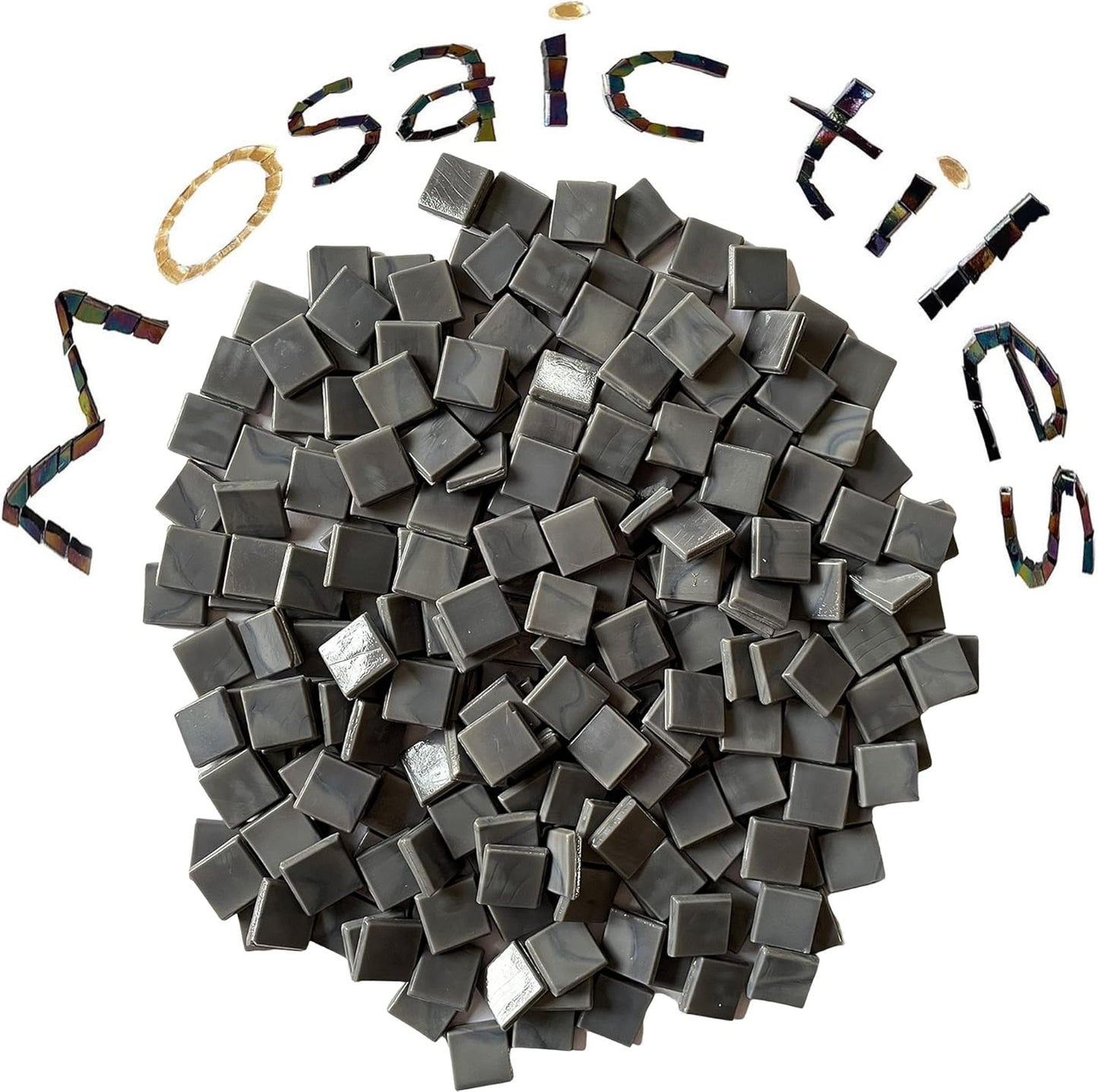 SMEIINIK 1.1lb Bulk Single Iridescent Color Mosaic Tiles for Crafts, Glass Mosaic Pieces for Mosaic Puzzles, Stained Glass Tiles for Mosaic DIY, Mosaic Making Supplies(AJ09-22)