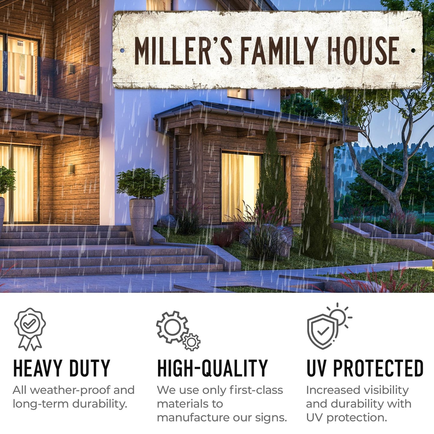 Rustic Custom Sign, Personalized Metal Signs, Gift for Him Men Dad, Man Cave, Indoor and Outdoor Use, 6x24 Inches, ACM, Fade Resistant, Made in The USA