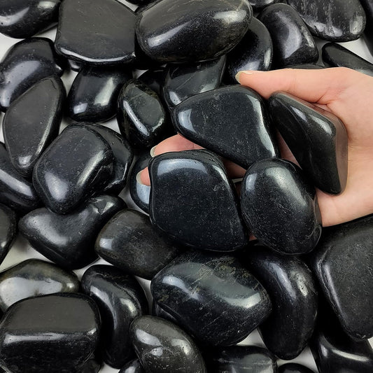 5 lbs Black River Rocks for Plants, 2-3 inch Large Pebbles for Plants Indoor. Decorative Stones for Planters Vase Fillers Aquarium Fish Tank and Outdoor Garden Landscaping