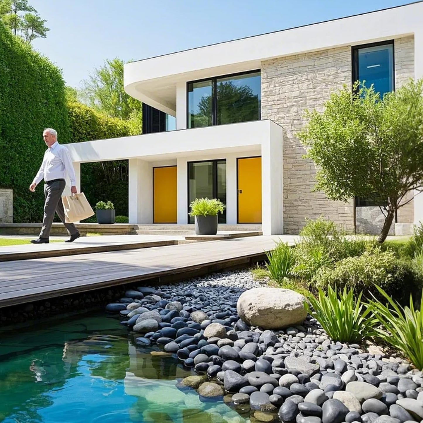 Large River Rocks, 20lbs Aquarium Rocks, 3-4 Inch Black Pebbles for Indoor Plants, Natural Stones for Landscaping Garden Paving Plant Rocks Crafting Walkways