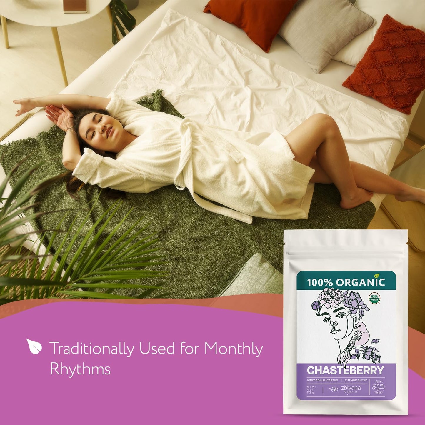 Organic Chasteberry Tea (4 oz.) – Whole Dried Berries for Infusion, Tinctures & Herbal Crafts – Edible Grade - Vitex agnus-castus