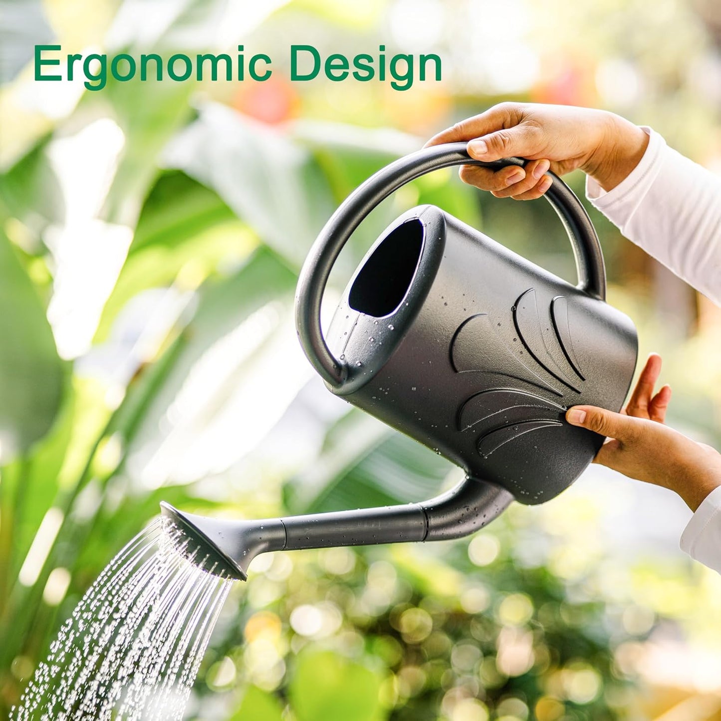 1 Gallon Watering Can Outdoor, Watering Can for Indoor & Outdoor Plants, Flower with Detachable Sprinkler Head