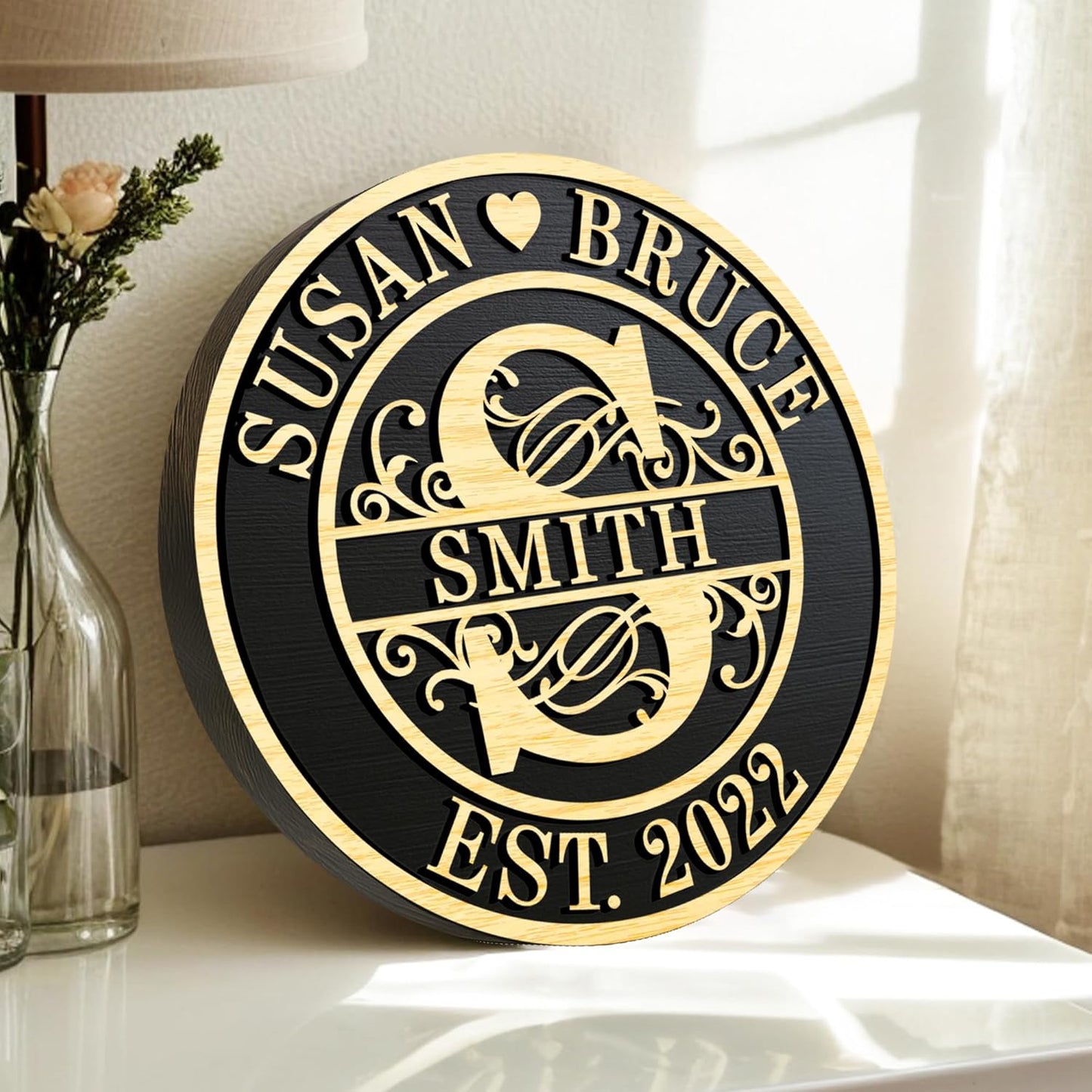 Personalized Christmas Gifts 2025 Custom Wedding Anniversary Sign Personalized Family Name Signs Monogram Wall Décor Best Housewarming Gifts