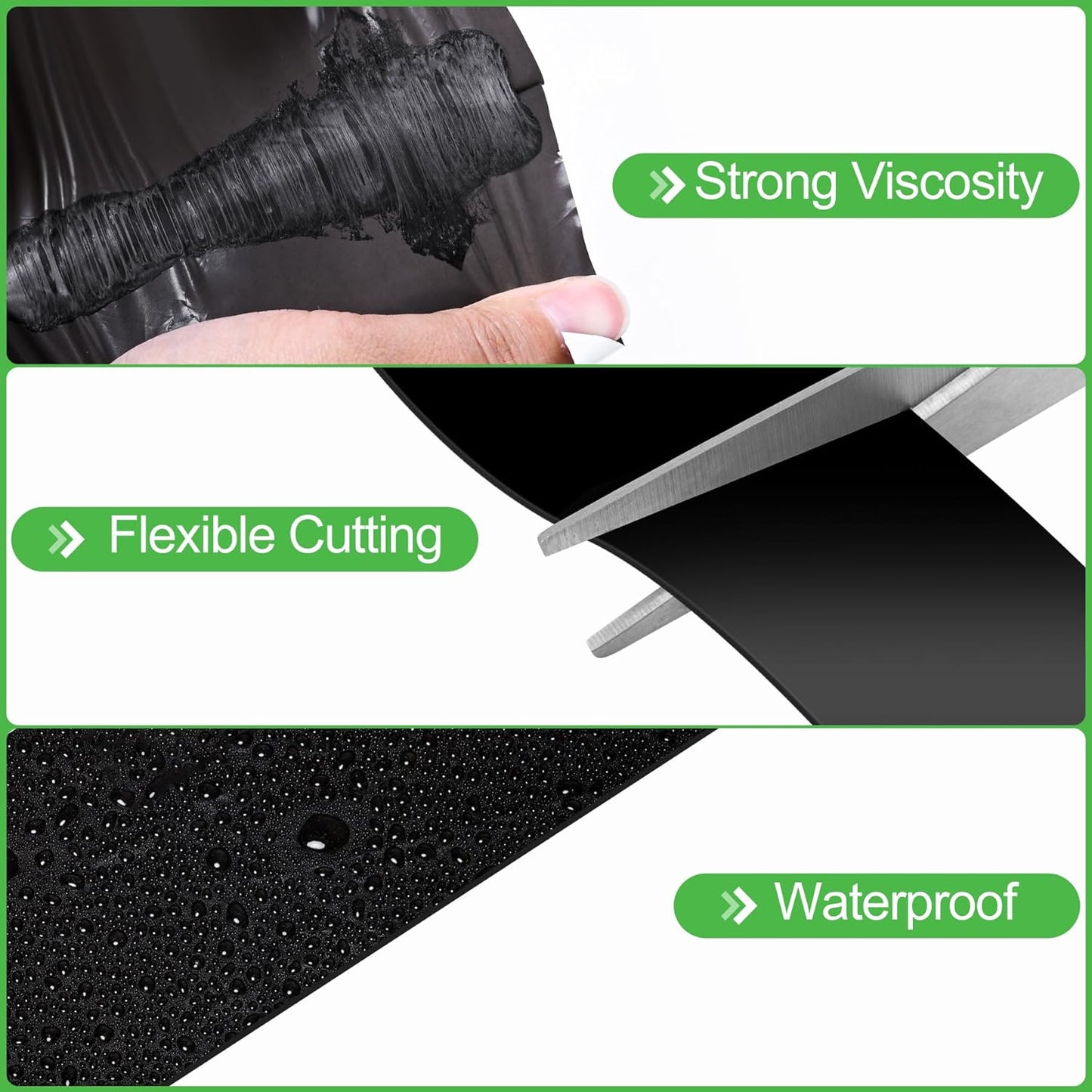 ToLanbbt Pond Liner Seam Tape, 3.15" x 32.8' Peel and Stick Seam Tape Self Adhesive Seaming Kit Double Sided Butyl Rubber Pond Liner Repair Patch Kit Waterproof for EPDM Roof Garden Cover Patch Repair