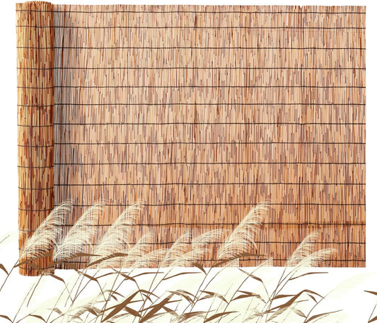 VEVOR Natural Reed Fencing, 4ft x 16.4 ft, Decorative Bamboo Privacy Screen,Reed Fence Roll Patio Decorative Fences Reed Screen Curtain for Garden Backyard Patio Balconies,Brown