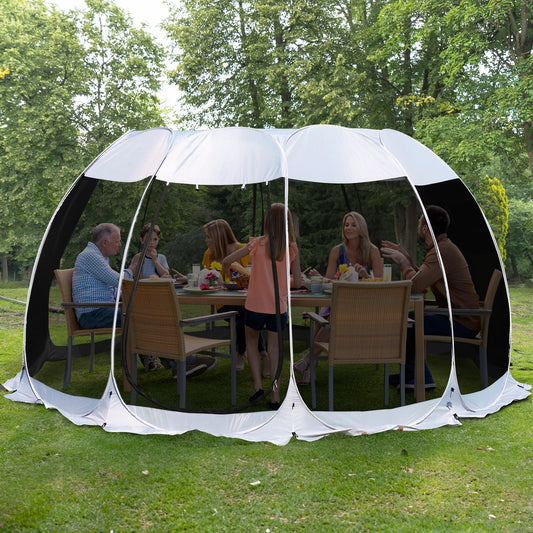 Alvantor Screen House Gazebo, 6-10-15 Person Pop Up Igloo Screened Canopy Tent with Mosquito Netting Sides, Instant UV Resistant Sun Shelter for Garden, Patio, Backyard