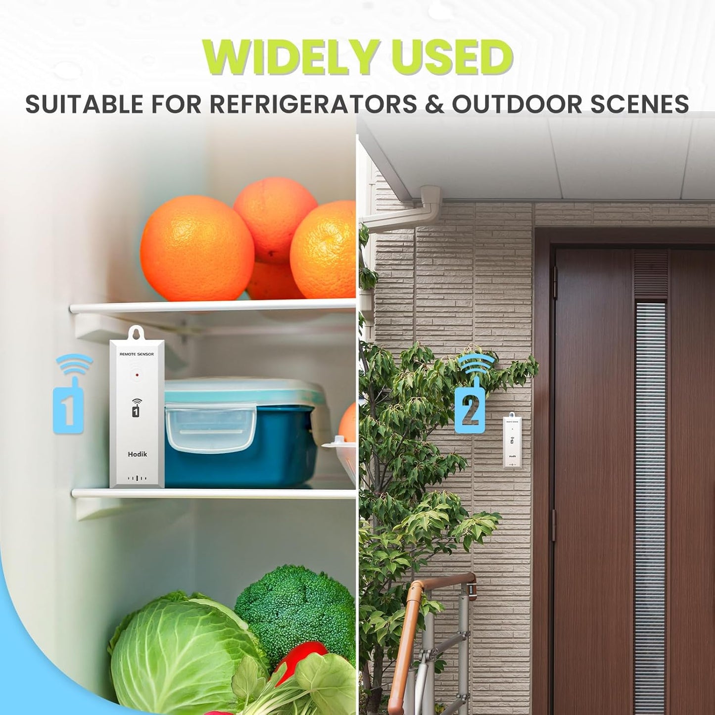 Wireless Freezer Thermometer with Alarm Refrigerator Thermometer, Fridge Freezer Alarm Thermometer Digital with 3 Adjustable Backlight and 330FT Remote Range for Kitchen Home Restaurant (Silver)