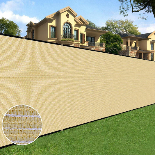 Sunnyglade 5 feet x 50 feet Privacy Screen Fence Heavy Duty Fencing Mesh Shade Net Cover for Wall Garden Yard Backyard (5 ft X 50 ft, Sand)