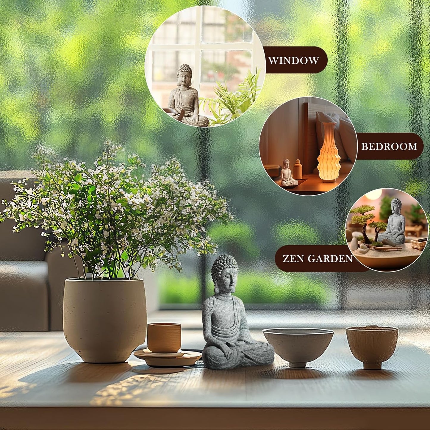 Little Buddha Statue for Home - Handmade Stone Meditation Sitting Buddha Figurine, Buddah, Buda, Budda, Baby Buddha Statue Indoor/Outdoor, Buddha Decor & Gifts, Buddhas, Buddha Sculpture