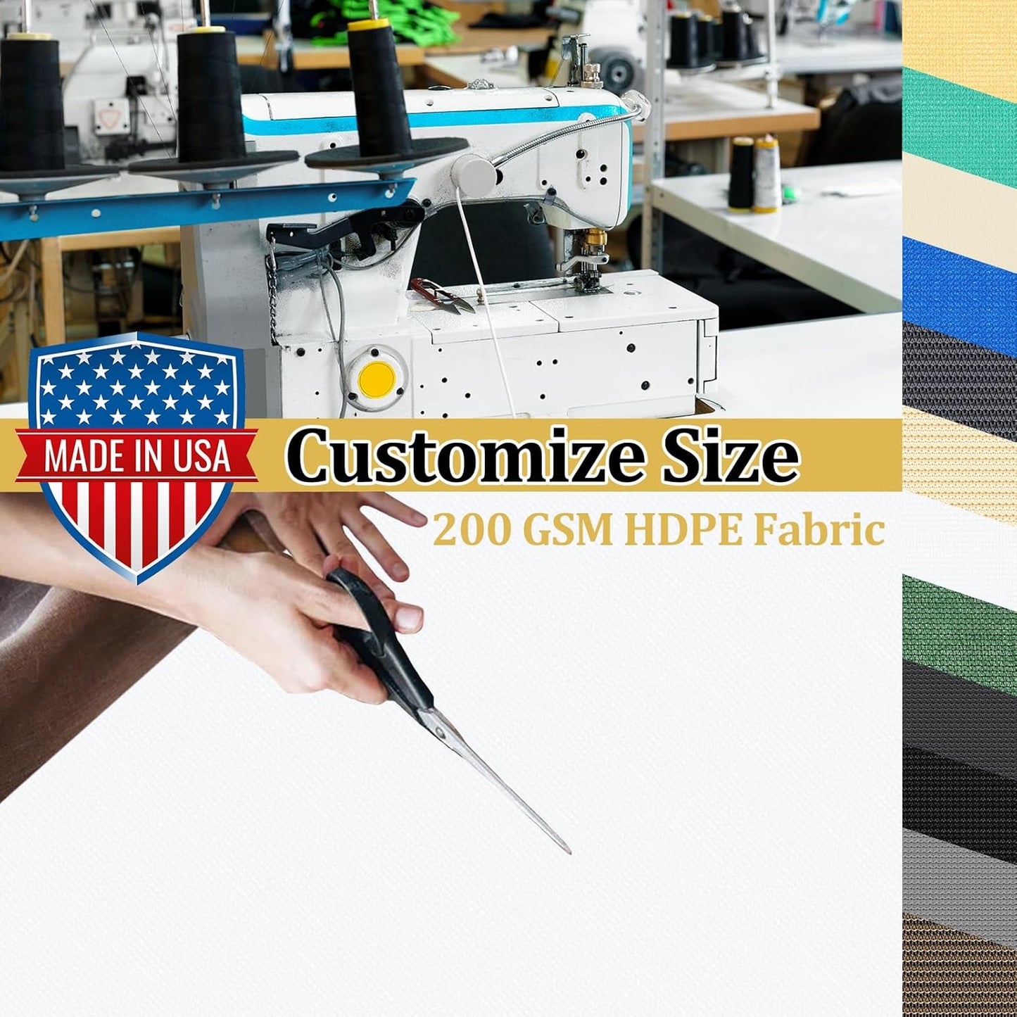 Shade&Beyond Customized Size 90% Sun Shade Cloth with Grommets, 7' X 9' Pergola Shade Cover Canopy, Mesh Tarp Sun Screens for Patio, Outdoor, Garden, Backyard GN01, White