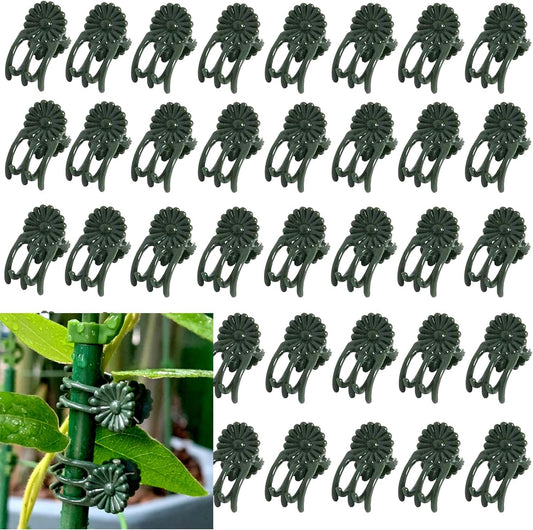 100Pcs Small - Middle Plant Clip,Daisy Garden Flower Plant Clip,for Orchids Vine Clip Support Stem Vine Upright Growth (Green)