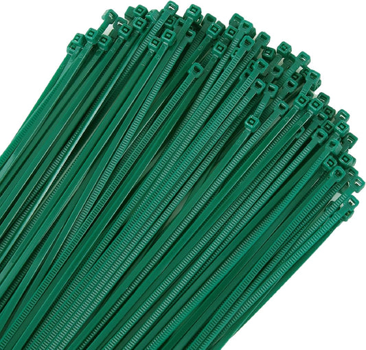 8 inch 3mm Dark Green Nylon Garden Cable Zip Ties Self Locking Cable Ties Twist Ties, Multi-Purpose Cable Tie(100 Pcs)