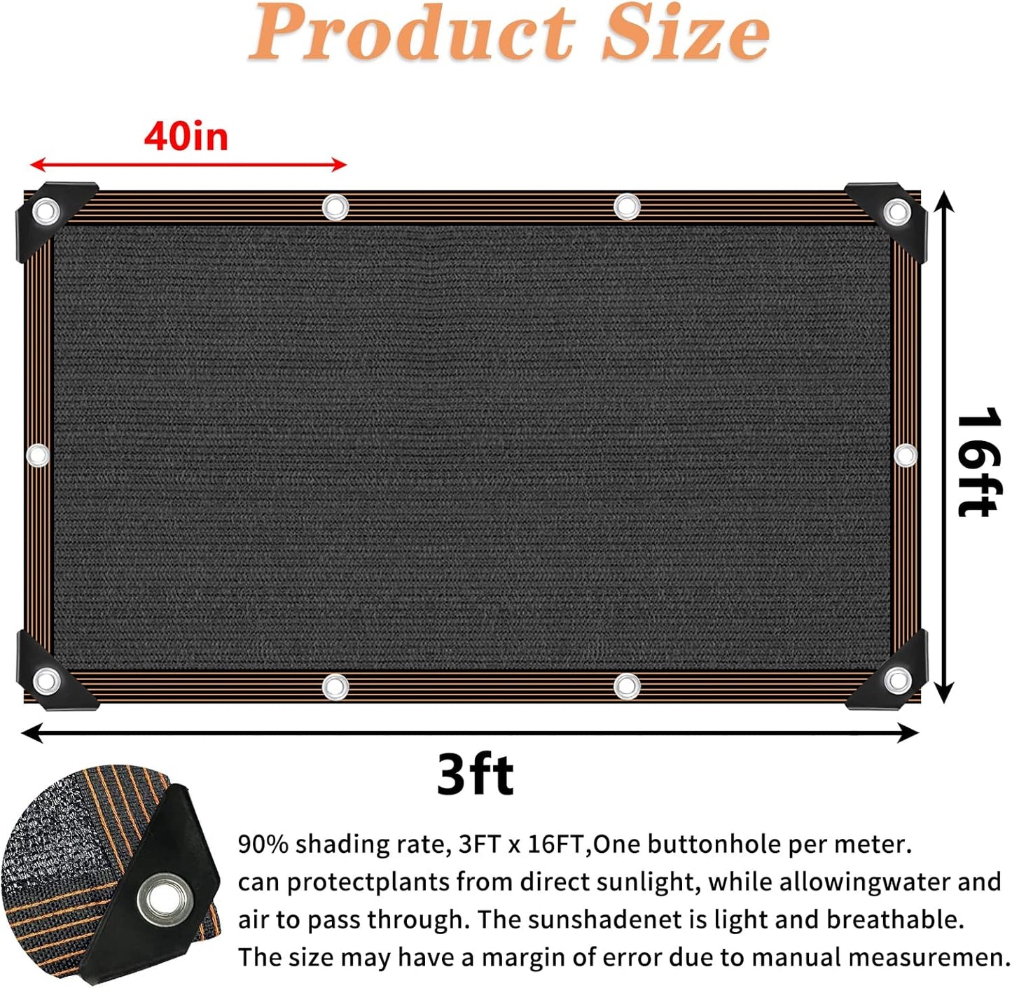 Shade Cloth 90% Sunblock Net for Garden Patio, for, Shade Sails -for Plants Greenhouse Outdoor Pergola Lawn Swimming Sun Shade Cloths for Kennel Chicken Coop Easier to Hang Shade Net Cover