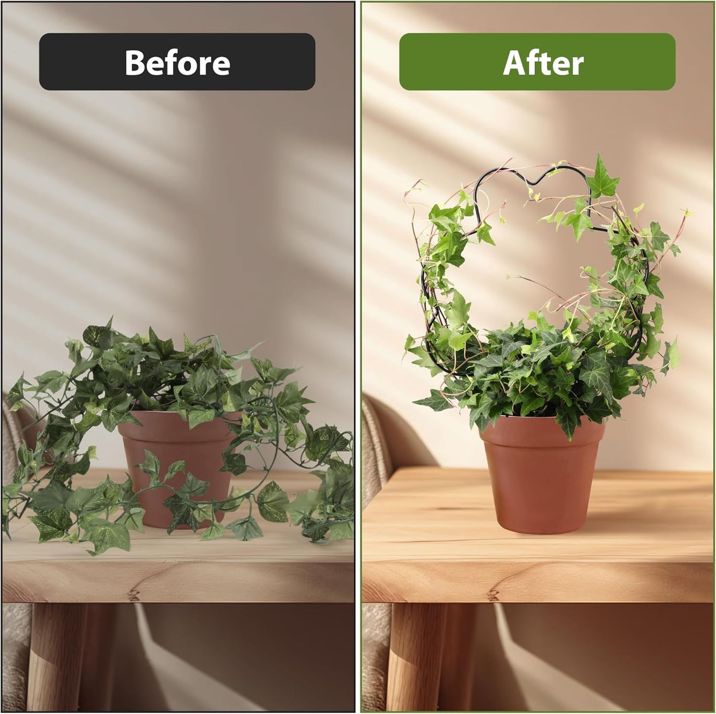 2 Pack Plant Trellis Indoor, 11.2" W x 13.7" H Small Trellis for Potted Plants, Decorative Trellis for Climbing Plants Indoor, Ideal for Vines on Tabletops, Balconies, Gardens and Lawns, Flower-Shaped