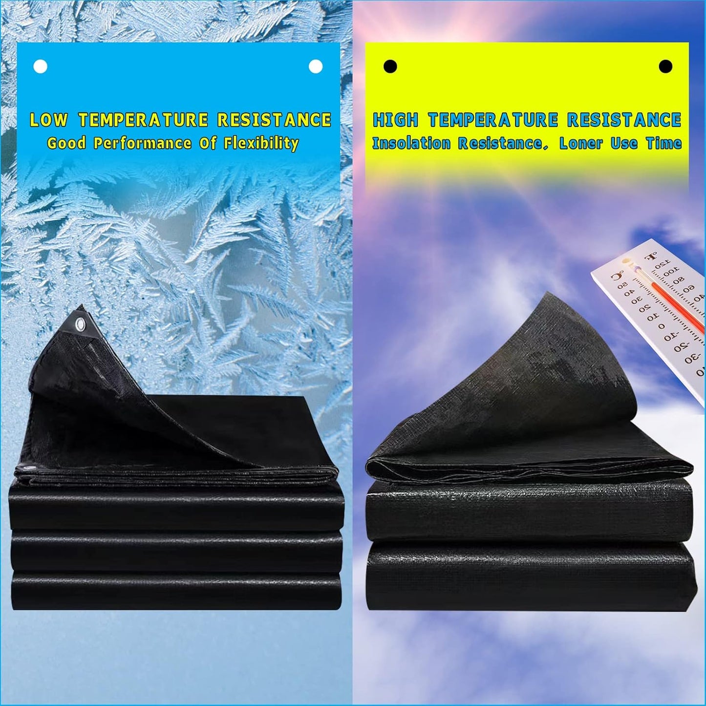 20X25FT Reinforced PE Pond Liner, 28Mil Thickness Pond Liners for Outdoor Ponds, Hemmed Edge with Buttonholes Liners for KOI/Fish, Duck Pond and Waterscape.